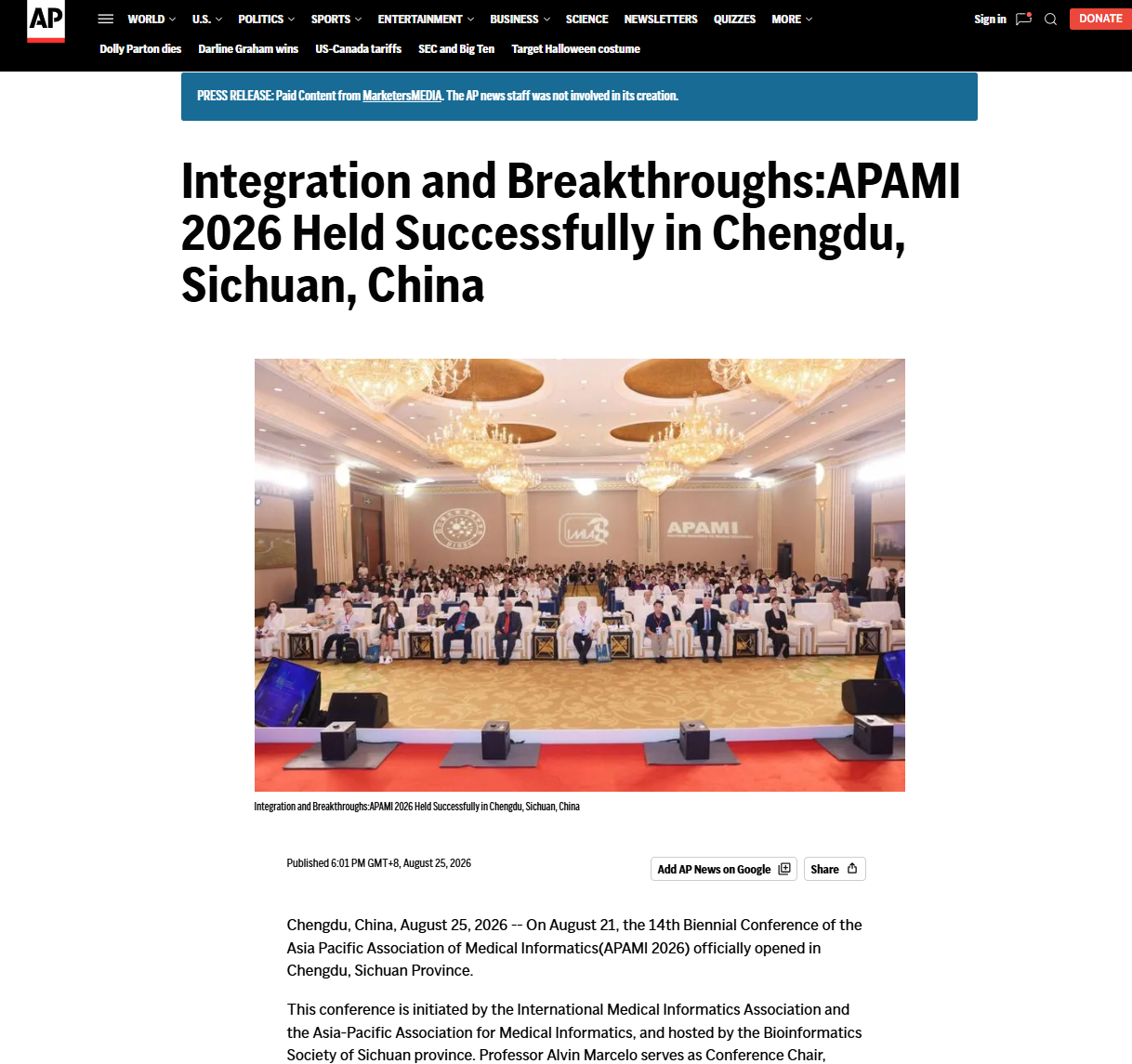 APAMI 2026 media coverage screenshot 1